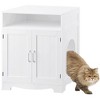 unipaws Cat Washroom Litter Box Enclosure – Hidden Cat House with Storage Shelf & 2 Doors - 3 of 4