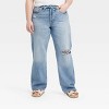 Women's Mid-Rise Tie-Waist Drawstring Baggy Jeans - Universal Thread™ - 4 of 4