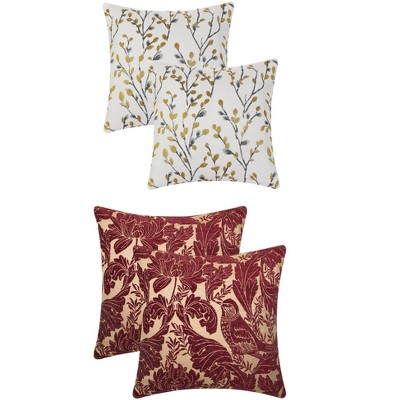 REGALWOVEN 4 Pcs Floral Pattern Throw Pillow Cases for Home Decor