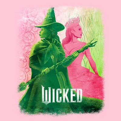 Wicked Girls Wicked Elphaba and Glinda Duotone T Shirt - Light Pink - Medium — фото 2