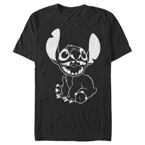 Men's Lilo & Stitch Negative Black and White T-Shirt - 1 of 4