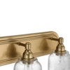 Robert Stevenson Lighting Clara Vintage Metal and Distressed Antique Glass 3-Light Vanity Light Brushed Gold: ETL Listed, Steel Body, Wall Mounted - 4 of 4
