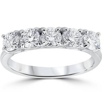 Pompeii3 1 1/4 ct 5-Stone Diamond Trellis Anniversary Ring 14k White Gold