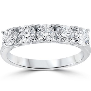 Pompeii3 1 1/4 ct 5-Stone Diamond Trellis Anniversary Ring 14k White Gold - 1 of 4