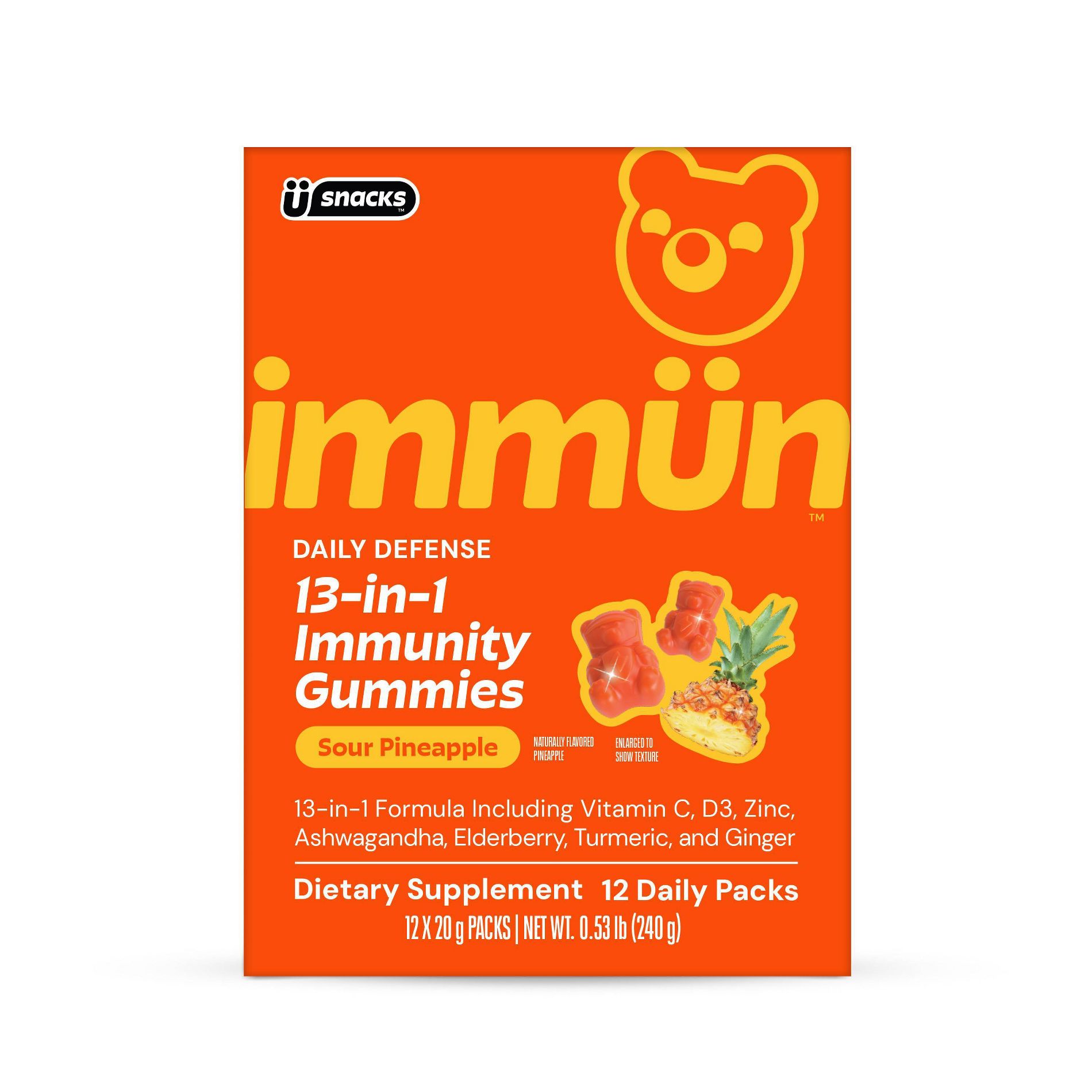 Immün by Grüns Low Sugar Dietary Supplement Gummies - 240g/12 Servings