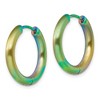 Chisel Stainless Steel Brushed Rainbow IP-plated 3.5mm Hinged Hoop Earrings - 3 of 4