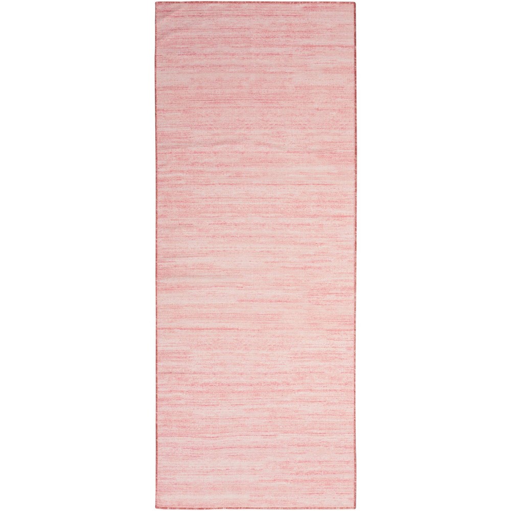 Photos - Doormat Nourison 2'x6' Machine Washable Modern Essentials Woven Runner Rug Pink 