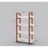 Retro Wooden Bookshelf, 4 Tier Bookcase For Displaying Decor, Open Planting Stand, Freestanding Photo Albums Storage Organizer For Bedroom Home Office - 2 of 3