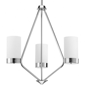Progress Lighting Elevate 3-Light Chandelier, Glass, Polished Chrome, Trapezoidal Shades - 1 of 4