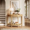 Tribesigns Solid Wood Half Moon Console Table, 2-Tier Farmhouse Fluted Entryway Table for Living Room, Hallway, Entrance, Foyer - 4 of 4