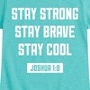 Girls' - Instant Message - Stay Strong Brave Cool Fitted Short Sleeve Graphic T-Shirt - 2 of 4