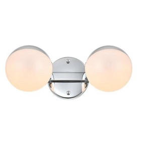 Elegant Lighting Majesty 2 light Chrome and frosted white Bath Sconce - 1 of 4