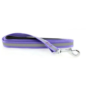 Doggie Design Basic Reflective Safety Strip Dog Leash - Paisley Purple - 1 of 3