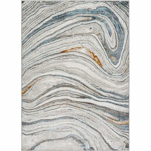 Hauteloom Gregg Silver Gray Marble Area Rug - 1 of 4