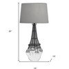 HomeRoots 25" Black Acrylic Paris Desk Table Lamp With Gray Drum Shade - 3 of 3