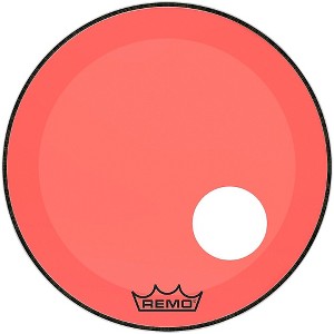 Remo Powerstroke P3 Resonant Colortone Red Bass Drum Head With 5" Offset Hole - 1 of 2