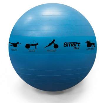 Prism Fitness 75cm Smart Self-Guided Stability Exercise Medicine Ball for Yoga, Pilates, and Office Ball Chair, Blue