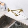 CLIHOME Wall Mounted Kitchen Faucet Double Handle 1.8 GPM Pot Filler Faucet with 2 Built- in Ceramic Cartridge - 3 of 4