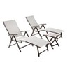 3pc Set with Outdoor Aluminum Adjustable Chaise Lounge & Table Set - Light Gray - Crestlive Products: Rustproof Patio Furniture - image 2 of 4