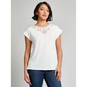 Jones New York Plus Dolman Top With Inset Lace - 1 of 3