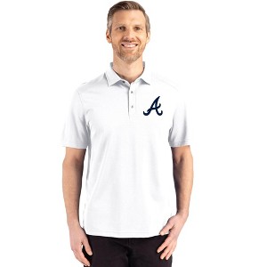 Atlanta Braves Cutter & Buck Advantage Refresh Epic Confidence Recycled Mens Big & Tall Tri-Blend Pique Polo - White - 2X Big - 1 of 1