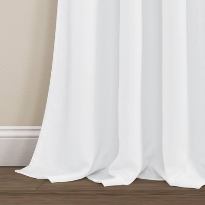 Navy and White Floral Blackout Polyester Window Panels