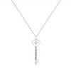 Haus of Brilliance Silver Pave and Bezel-Set Diamond Accent Key Heart and Lock Pendant Necklace - 2 of 4