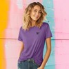 Dalix Butterfly Embroidered Cotton Relaxed Fit Short Sleeve Crewneck Tee Shirt Women - 2 of 4