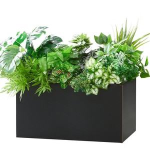 Wallowa Weather Resistant Seamless Metal Flower Box with Drainage Hole and Modern Design - 1 of 4