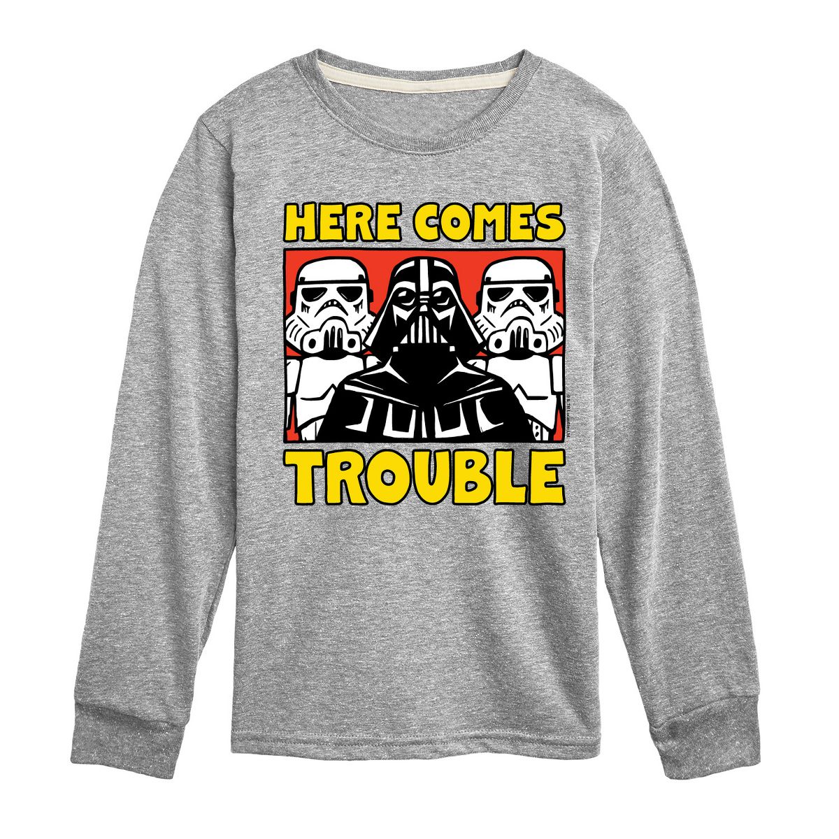 Boys' - Star Wars - Vader Here Comes Trouble Long Sleeve Graphic T-Shirt