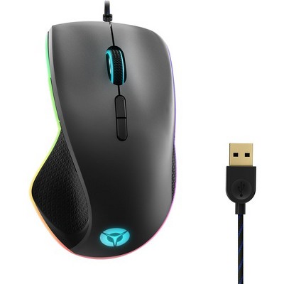 Lenovo Legion M500 RGB Gaming Mouse-WW - Pixart 3389 - Cable - Iron Gray, Black - USB 2.0 - 16000 dpi - Scroll Wheel - Right-handed Only