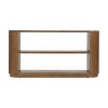 Modern Console Table for Entryway or Hallway,Narrow Sofa Table with Open Shelves & Fluted Wood Grain Design–The Pop Home - 3 of 4