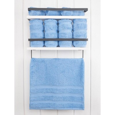 Sky Blue 100% Turkish Cotton Hand Towel Set, 16" x 28"