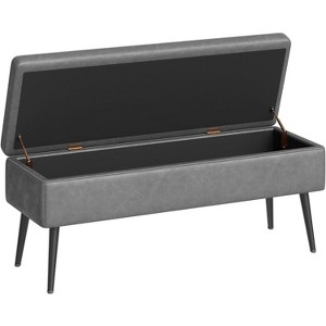 47.8" Storage Ottoman Bench with Leather Upholstery, Sturdy Hinges, Footrest Seat for Bedroom or Entryway - 1 of 4