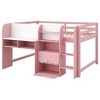 Whisen Full Size Low Loft Bed with Built-in Desk, Storage Cabinets and Open Bookcase - 4 of 4