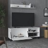 Vynxaria Modern Living Room Set, TV Stand + Wall Shelf, White, 1 Door, 3 Shelves - 4 of 4