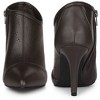 Perphy Women's Perforated Pointed Toe Zipper Stiletto Heels Ankle Boots - 2 of 3
