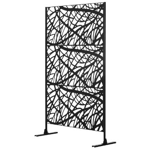 Aghana Digitals 6.5FT Outdoor Decorative Screen: See-Through Steel Divider with Twisted Branch - 1 of 4