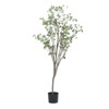 Artificial Milan Leaf Bonsai Tree for Home and Office, Realistic Faux Green Plant Pre-Potted Black Pot, Decorative Indoor Bonsai with Clustered Leaves - 2 of 4