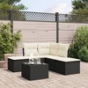 vidaXL 6 Piece Patio Sofa Set with Cushions Black and Cream - With Table - 2 of 4