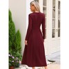 INSPIRE CHIC Women's High Waist Pleated Front Long Sleeve A-Line Ribbed Knitted Maxi Dress - 3 of 4