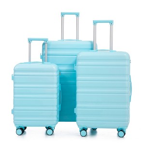 SEVOBAL Luggage 3 in 1 20"/24"/28" 3 pcs/set in ABS Spinner Wheel Luggage, Carry on Suitcase, Combination Lock, Blue, 14.5"*9"*22.2" - 1 of 4