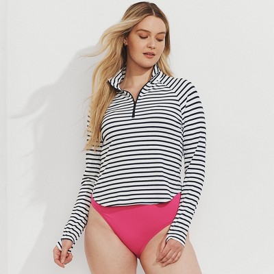 Lands' End Women's Long Sleeve Rash Guard Cover-up UPF 50