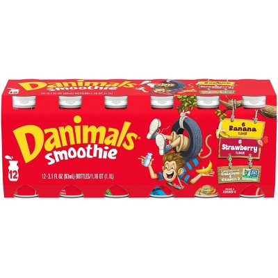 Danimals Strawberry &#38; Banana Split Kids&#39; Smoothies - 12ct/3.1 fl oz Bottles_7