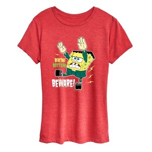 Women's - SpongeBob SquarePants - Bikini Bottom Beware Short Sleeve Graphic T-Shirt - 1 of 4