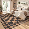 Checkered Easy Jute Rug Washable Modern Rug for Living Room - 2 of 4