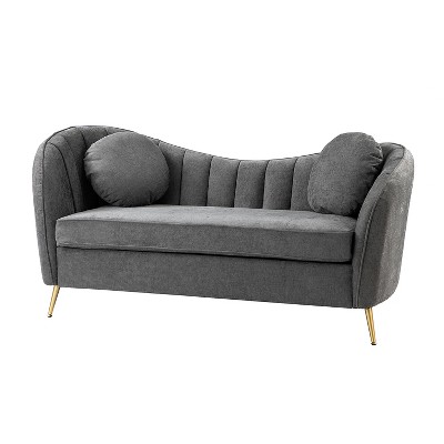 Emilio 64.6" Wide Loveseat For Living Room And Bedroom With Metal Legs ...