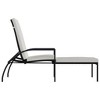vidaXL PE Rattan Sun Loungers with Footrest - Sturdy Steel Frame, Adjustable Backrest for Garden, Patio, Black with Cream White Cushions - 4 of 4