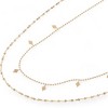 Anna-Kaci Women's Double Layer Gold Tone Necklace with Diamond Shape Charms Layered Chain Design- Gold - 2 of 4