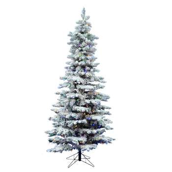 Vickerman Flocked Utica Fir Slim Artificial Christmas Tree